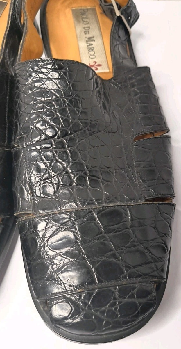 Paolo De Marco Handmade Brown Leather Slide Sandals size 14 M Prada Woven Leather Crisscross Slide Sandals | Neiman Marcus main image 4