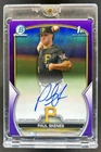 2023 Bowman Draft Paul Skenes Chrome Auto Purple Refractor 1st #/250 Pirates