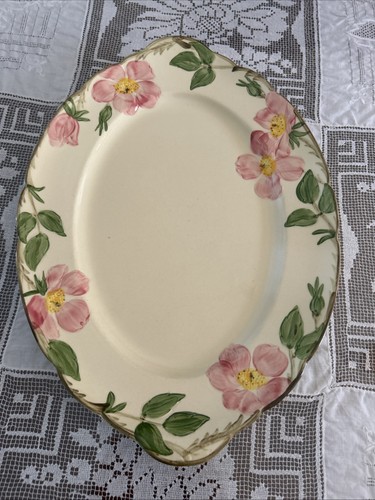 Vintage Franziskaner Wüstenrose Oval Servierplatte 14" USA Platte Ofenfest