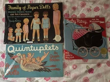 3 Sets of Vintage New 1980's Holden Paper Dolls Baby Patsy Quints & Family Uncut