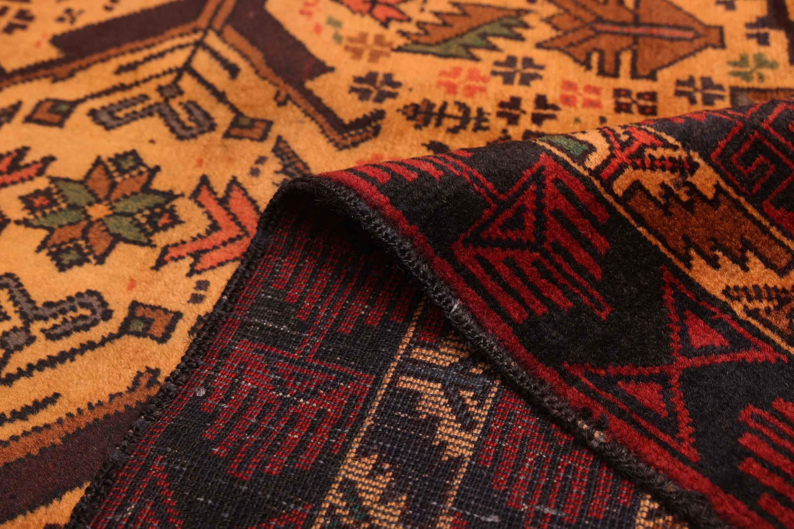 Traditional Vintage Hand-Knotted Oriental Carpet 3'4" x 6'0" Wool Area Rug