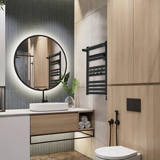 10 Layer Heated Towel Rack Towel Warmer with Timer Wall Mounted W/ Shelf