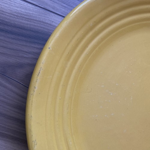 Vintage Bauer Los Angeles Pottery Ring Ware Chop Plate 12 1/2" Rich Yellow - Picture 2 of 5