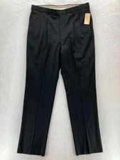 Roberto Villini Collezione Madison Dress Pants Mens 40 Black Wool Pleated Formal