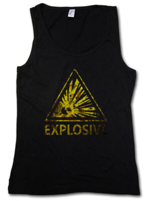CAUTION EXPLOSIVE LOGO SIGN DAMEN TANK TOP Warning Danger Dynamit TNT Bomb