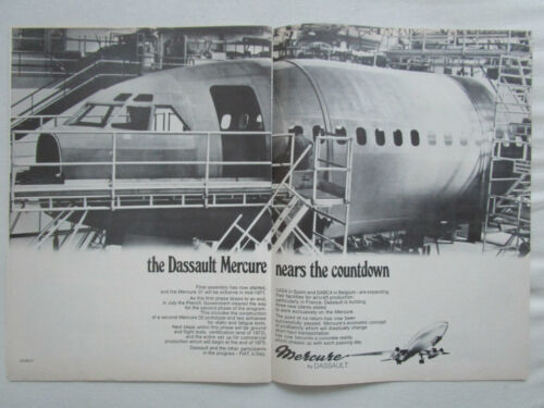 9/1970 PUB AVIONS MARCEL DASSAULT MERCURE AIRLINER AIRCRAFT BORDEAUX ORIGINAL AD - Bild 1 von 1