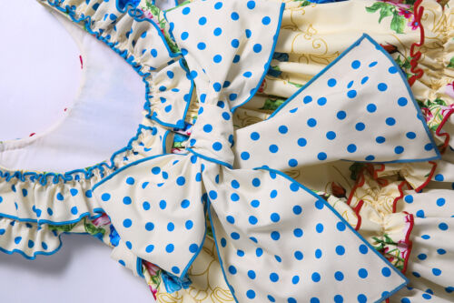 Girls Summer Dresses Size 2 3 4 5 6 8 10 11-12 Spanish Ruffled Flower Dresses - Picture 10 of 12