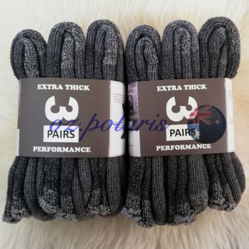 3 PAIRS SIZE 6-10 HEAVY DUTY AUSTRALIAN MERINO EXTRA THICK WOOL WORK SOCKS GREY - Picture 3 of 4