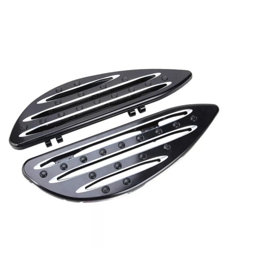 Black Front Driver Passenger Stretch Floorboard For Harley Touring Softail Dyna - Picture 6 of 8