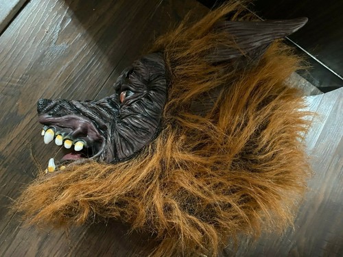 Wolfman Adult Mask Latex Rubber Scary Werewolf Monster Party Halloween Brown - Picture 2 of 5