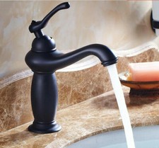 Black Brass Basin Mixer Sink Faucet Bathroom Tap US