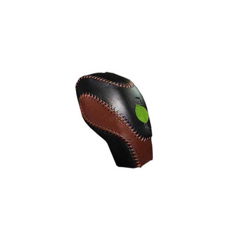 Lever Trim Knob Shifter Leather Gear Shift Black+Brown For Ford Edge