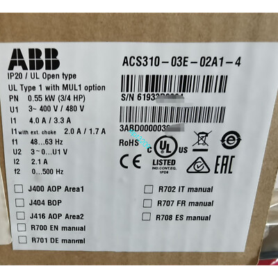ACS310-03E-02A1-4 ABB Inverter Brand New