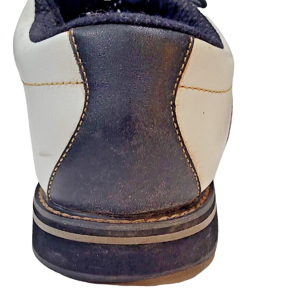 Sillín de golf Dunlop de dos tonos de cuero para hombre M4750C blanco/marrón talla 9 Foto 3 de 4