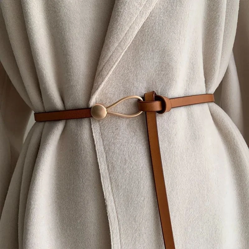Thin leather clearance belts