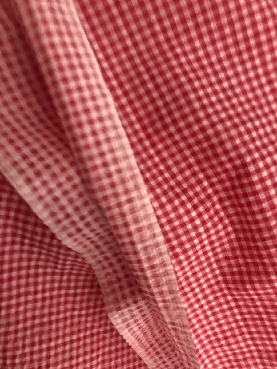 VTG 1+ Yd QUILT Pink Tiny Gingham SEERSUCKER PRINT Cotton FABRIC 41X45 +extra a