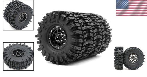 Four 1.9 Beadlock Wheels & 120mm Mud Slingers - Perfect for 1/10 Scale Crawlers - Picture 2 of 11