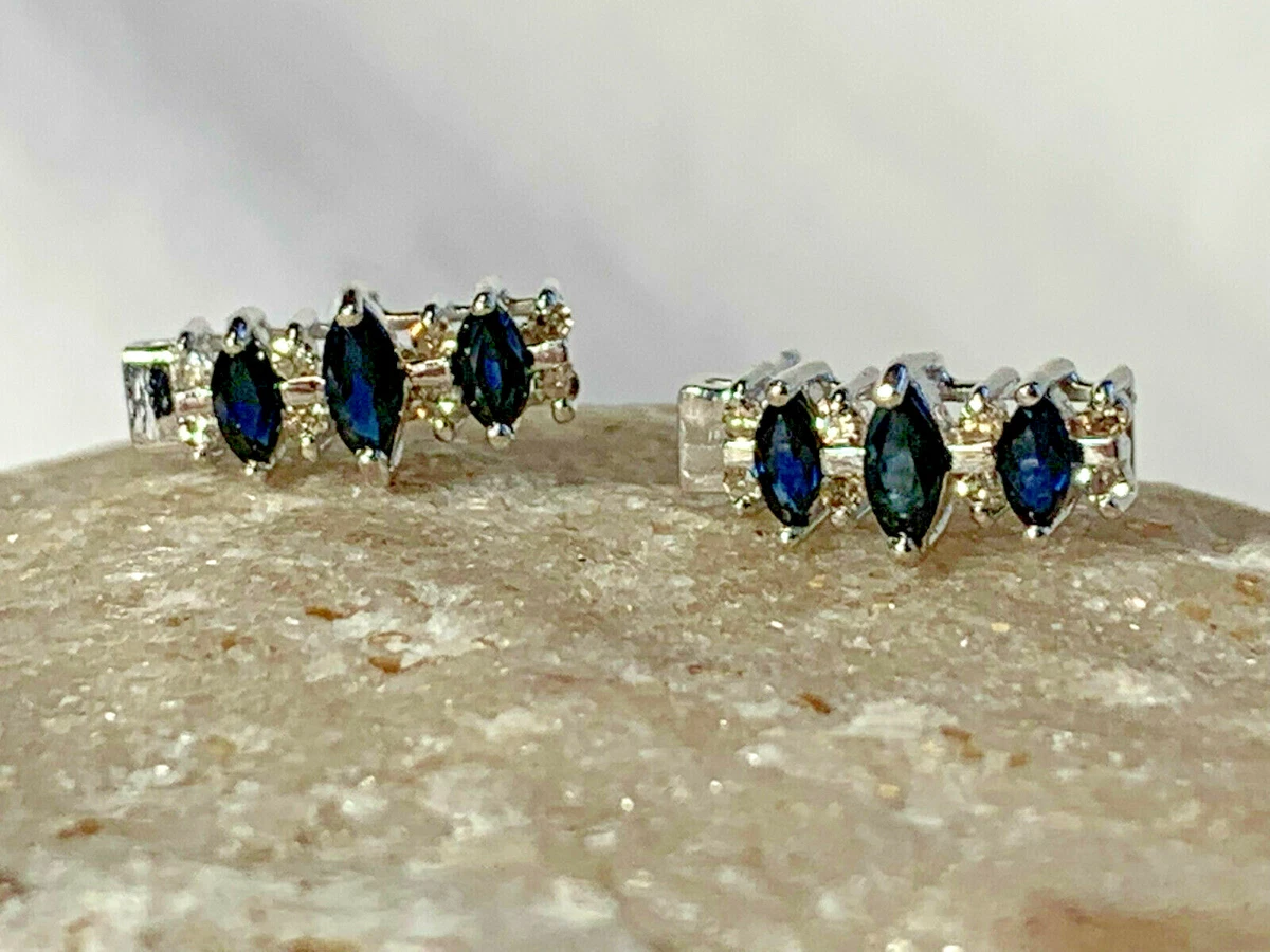 Navy blue stone clearance earrings