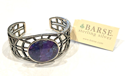 BARSCH STERLINGSILBER 925 CUTOUT MANSCHETTE ARMBAND LILA TÜRKIS OVAL STEIN NEU
