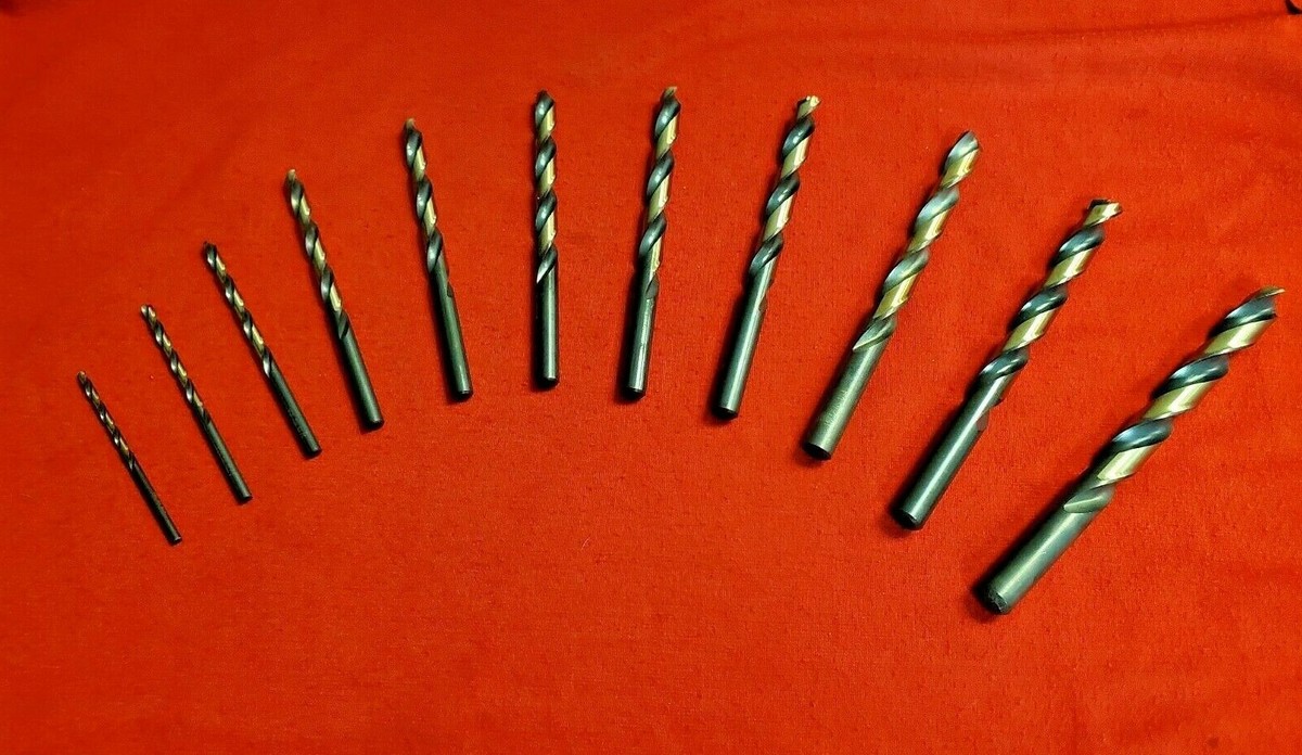 ics jdhdf017 lot of 6 ea 17/64 jobber drill black and gold 135 split point