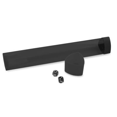 1 BCW Smokey Tri-oval Playmat Tube With 2 Black Dice and Caps