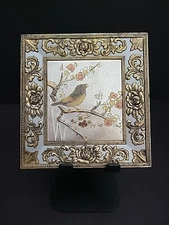 Vintage Art of Chokin Bird Sankyo Music Box Plays MEMORY Japan