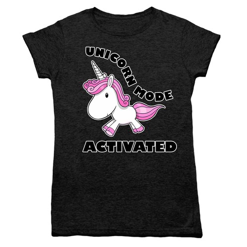 Ladies Unicorn Mode Activated Funny T Shirt Womens Retro Cute Pony Horse Girls - Picture 6 of 8