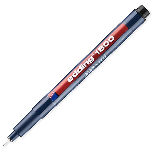 4 x Edding 1800 Drawing Pen Pigment Liner Fineliner 0.1mm Black,Blue,Red,Green - Picture 3 of 4