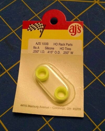 AJ'S 100B Silicone Yellow Tires TYCO HP7 Tomy AFX Turbo Aurora Magnatraction - Picture 1 of 1