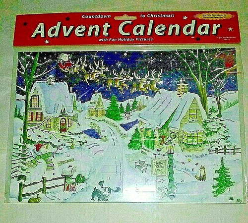 Vermont Christmas Company Advent Calendar "8 Tiny Reindeer" #BB878-NEW Glitter - Picture 1 of 6