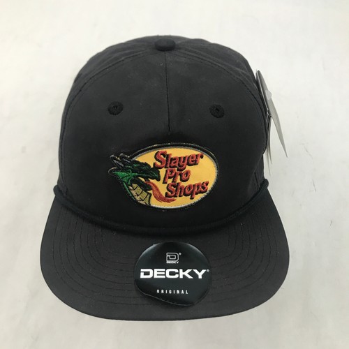 Decky 5 Panel w/Braid Cotton Caps Hats Snapback Black NEW Slayer Pro Shops Patch - Picture 3 of 12