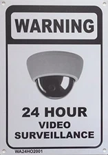 WARNING 24 HOUR VIDEO SURVEILLANCE SIGN ( Aluminium 7x10 )-REF24-1027