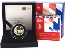 2016 Silver Piedfort Team GB 50p Coin Box COA Royal Mint