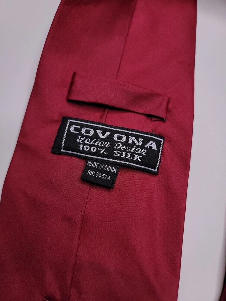 Corbata Formal Covona Para Hombre 59"Lx3.75"W Granate Cuello Corbata Foto 2 de 3