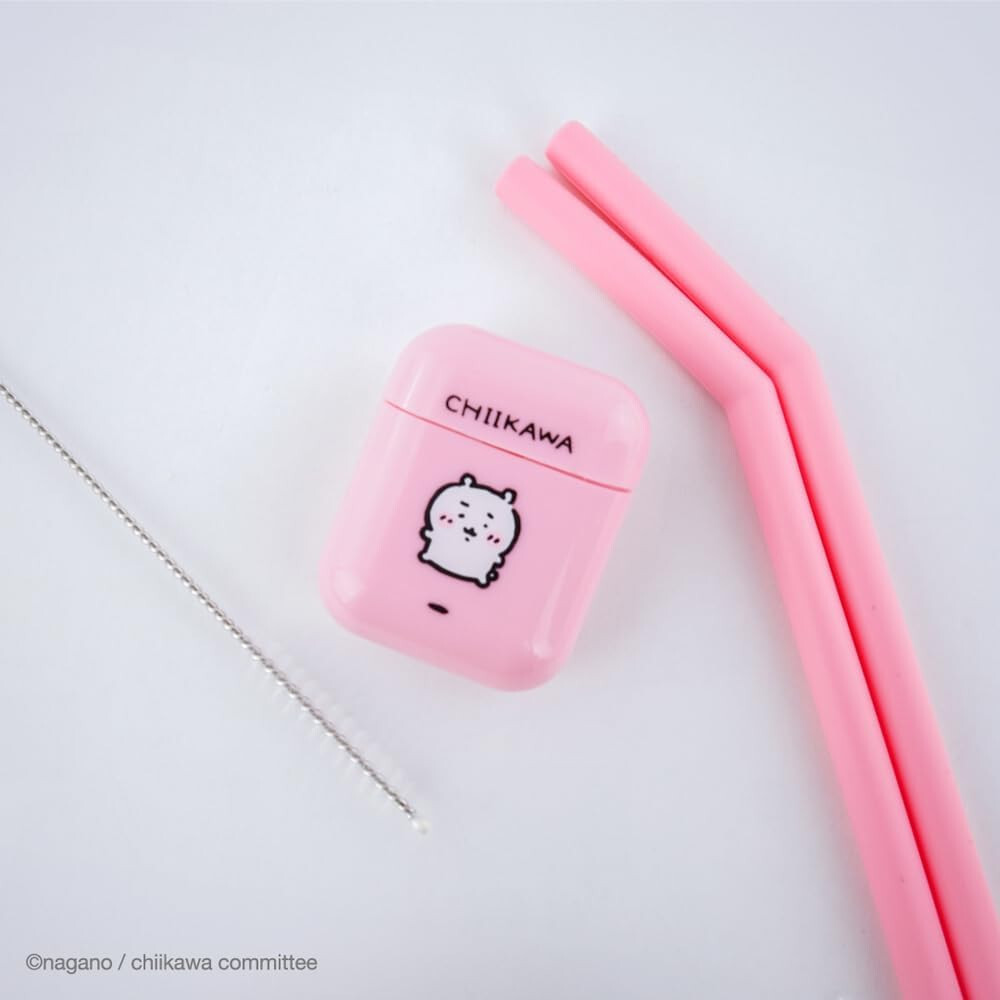 Hashy TOPIN Chiikawa Straw 2pcs Pink D0.3×H7.3in KW-3441