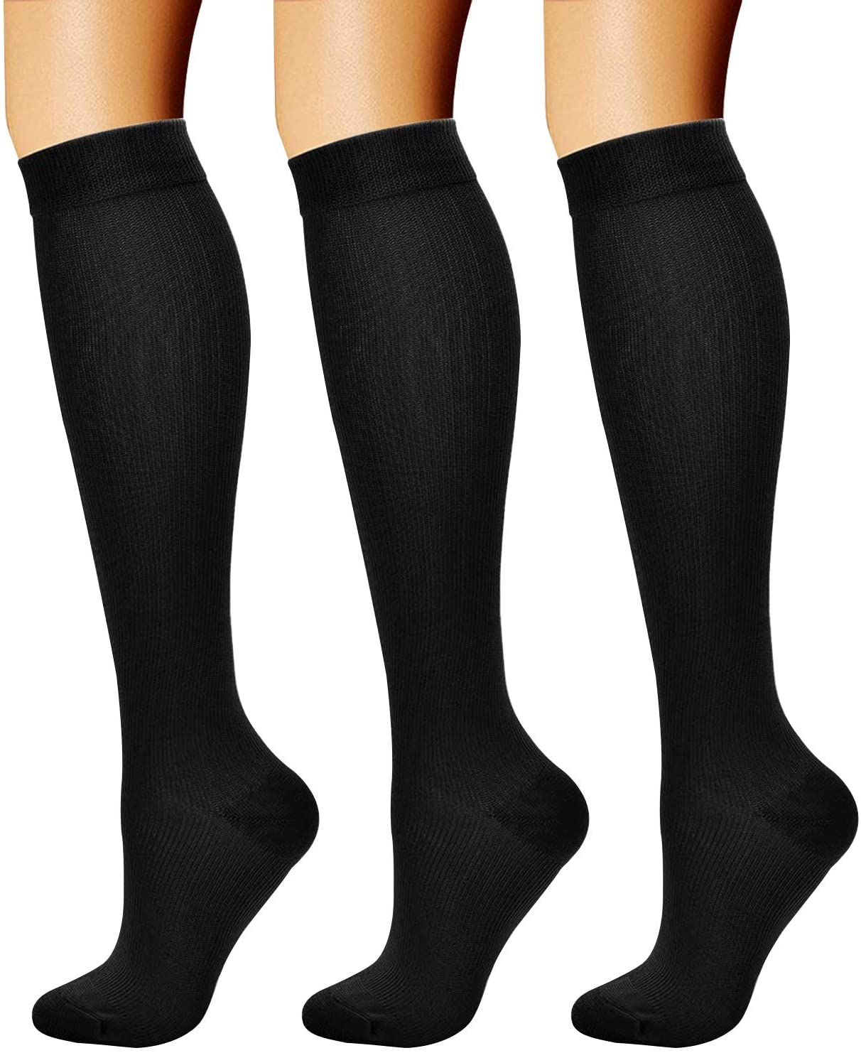 Compression Socks for Women & Men Circulation (3 Pairs) 15-20 Mmhg-image