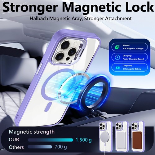 Funda Magsafe Soporte Lente Protector Para iPhone 16e 16 15 14 13 12 11 Plus Pro Max - Imagen 15 de 75