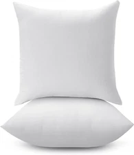 LANE LINEN 18 X 18 Throw Pillow Insert - Pack of 2 White, down Alternative Pillo