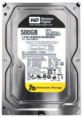 **ZERO HOURS**- WD5003ABYX WESTERN DIGITAL 500GB 7.2K SATA 3.5IN HDD
