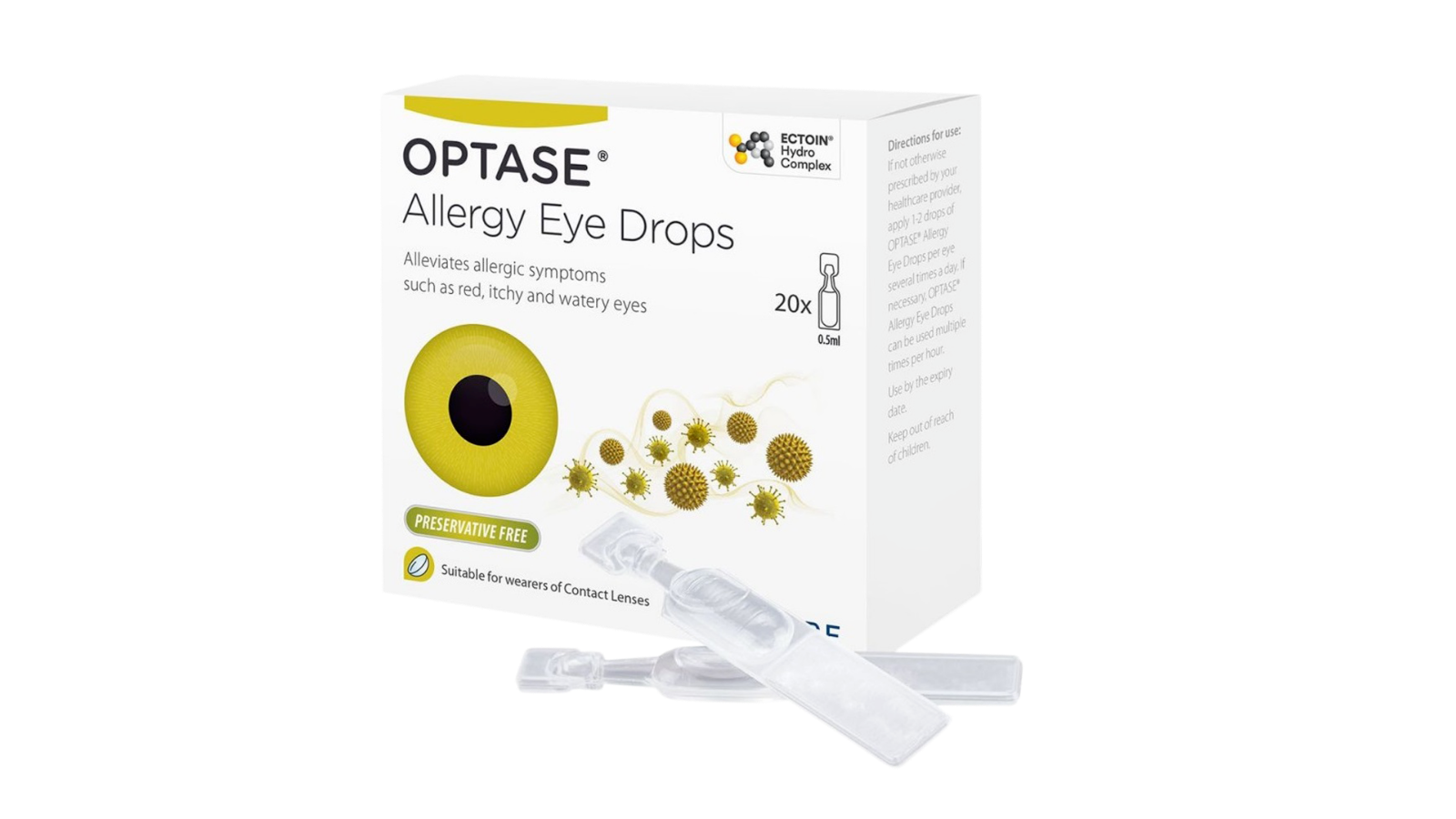 Optase Hayfever eye drops for Red, itchy watery eyes, conjunctivitis