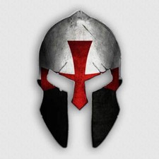 Knights Of Templar Spartan Helmet Legendary Christian Warfare Decal Sticker