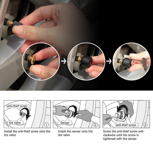TPMS Car Truck Tyre Tire Pressure Monitoring System+4 Sensors Cigarette Lighter - Picture 4 of 8