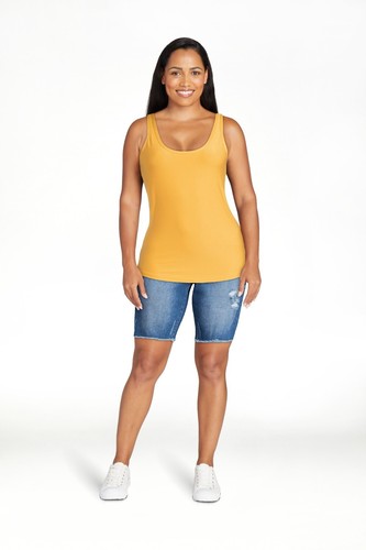 No Boundaries Scoop Neck Super Soft Golden Pond Tank Top Junior's Plus Size XXXL