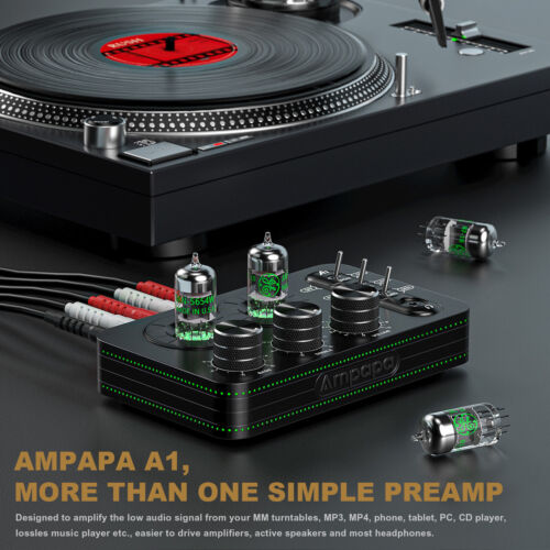 Ampapa A1 Mini 5654 Vakuumröhrenvorverstärker Phono/Plattenspieler Verstärker mit Tonsteuerung - Bild 3 von 9