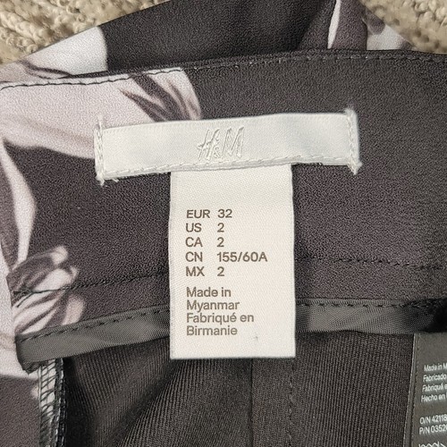 H and M Size 2 Girls Skirt Floral Flower Zip Black - Picture 6 of 8