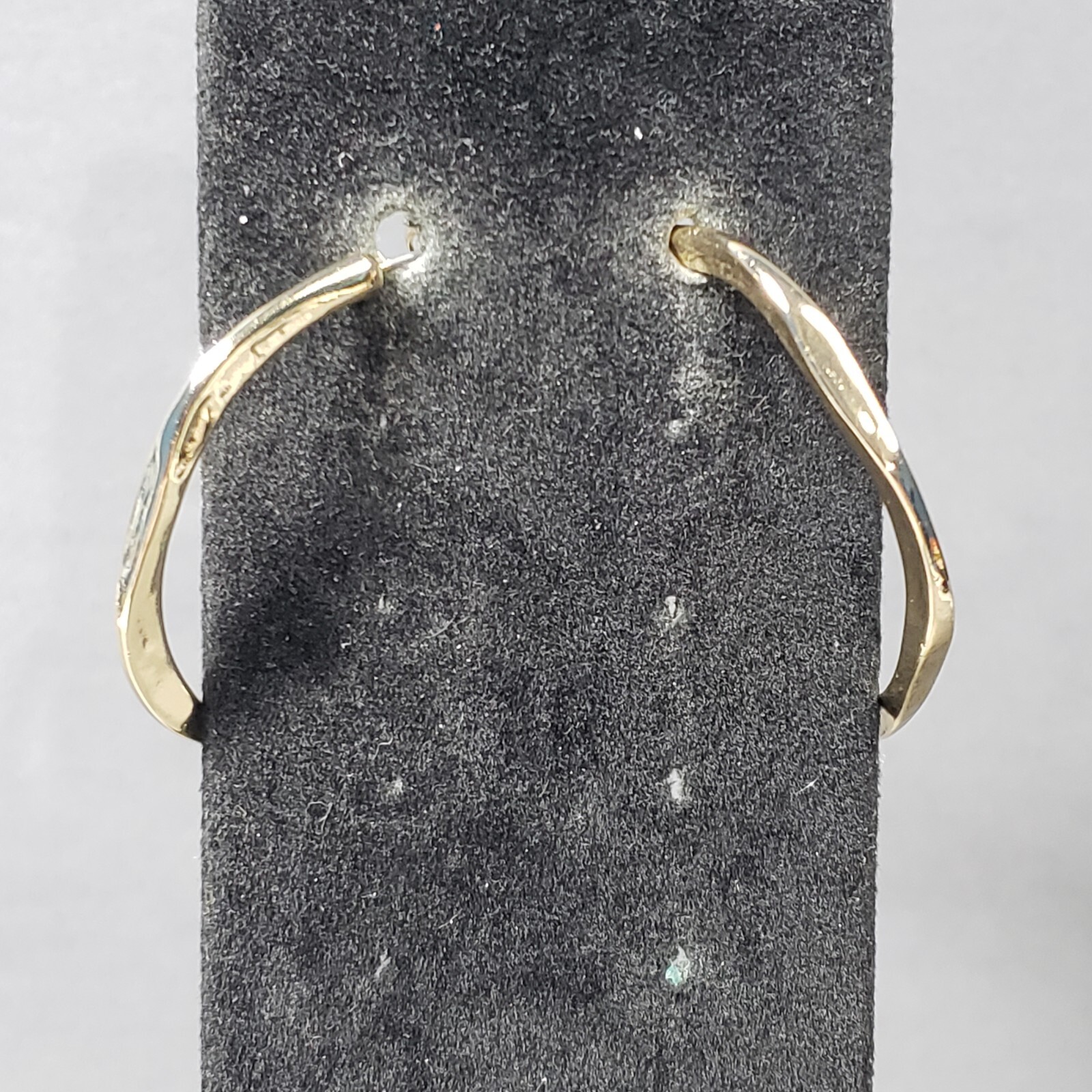 Hoop Earrings Gold Tone Brutalist Dangle Mid Century Modernist Boho Pierce 1.75