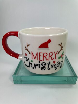 Merry Christmas Coffee Mug Holiday Wishes 12 oz Red Handle Momentum Brand C69