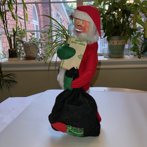 VINTAGE 1963 ANNALEE SANTA WITH BOOK OF GOOD BOYS & GIRLS 16” TALL - Picture 2 of 24
