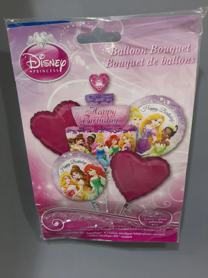 Disney Princess X 5 Balloons Bouquet Foil  Kids Happy Birthday party decoration  - Image 2 of 4
