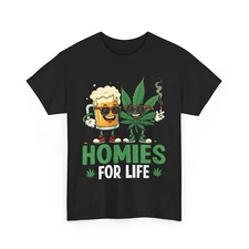 Funny Weed T-Shirt, Cannabis and Beer Homies, Marijuana Lover Shirt stoner